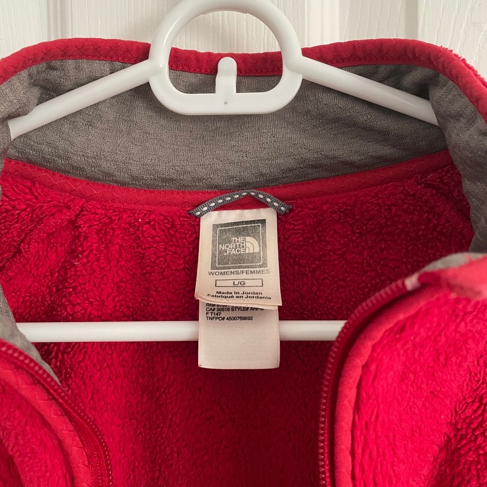 (L) north face plush 1/4 zip jacket